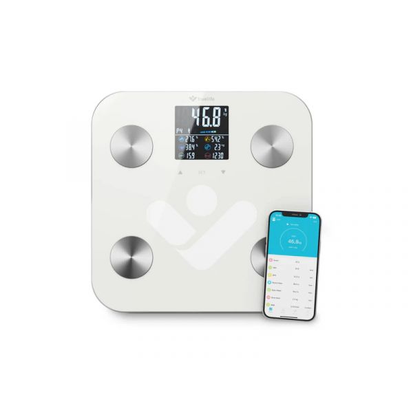 Truelife TLCSMFSW6BTBA FitScale W6 BT okosmérleg színes kijelzővel, fekete (8595720000000)